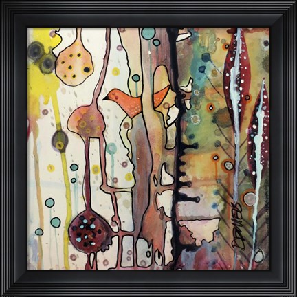 Framed Oiseau Rose Print