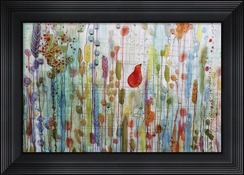 Framed Une Ame Dans Le Jardin Print