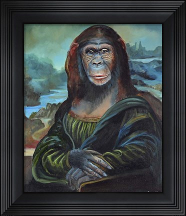 Framed Mona Monkey Lisa Print