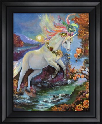 Framed Colour-Fall Unicorn Print