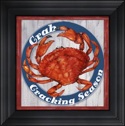 Framed Fresh Crab Sign 1 Print