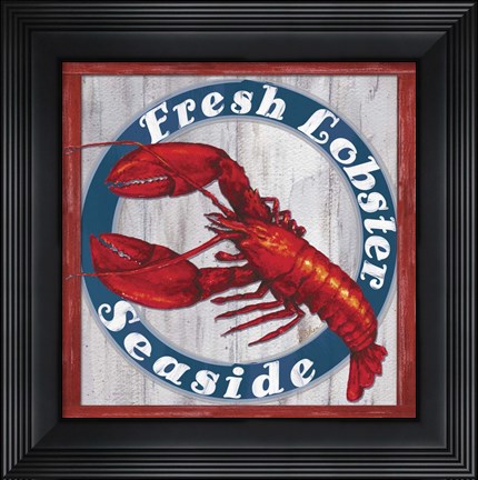 Framed Fresh Lobster Sign 1 Print