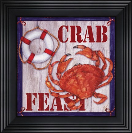 Framed Crab Feast Sign 2 Print