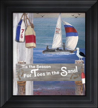 Framed Toes In The Sand  Plaque 1 Print