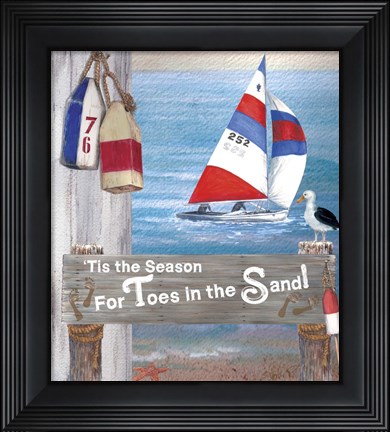 Framed Toes In The Sand  Plaque 2 Print