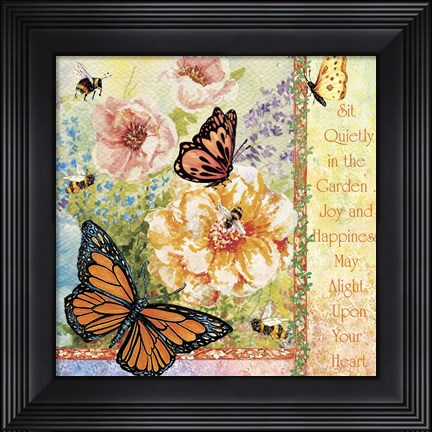 Framed Sit Quietly in the Garden Print