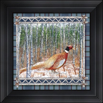 Framed Birch Frame Plaid-Pheasant Print