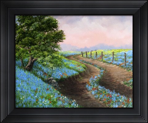 Framed Texas Bluebonnets Crop Print