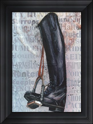 Framed Riding Boot Words Print