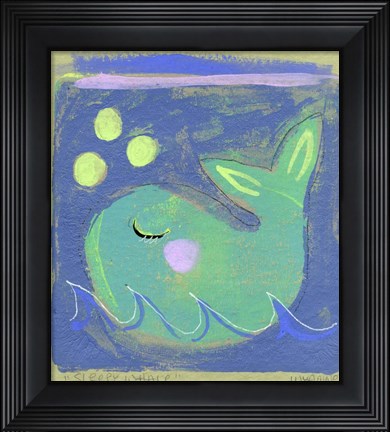 Framed Sleepy Whale Print