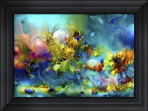 Framed Coral Reef Emerald Print
