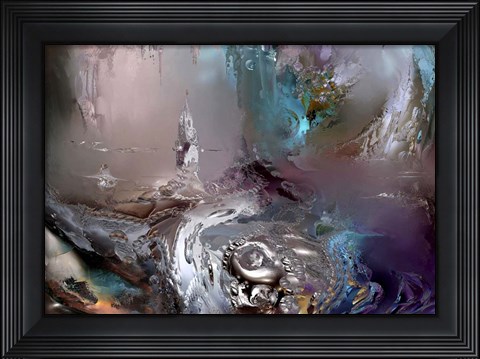 Framed Imaginary Landscape Emerald Print