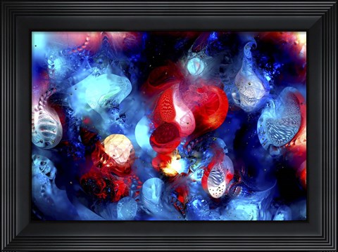 Framed Structure Red-Blue Print