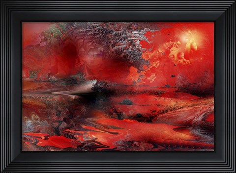 Framed Volcano Planet Red Print