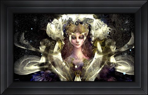 Framed Girl With Yellow Eyes Print