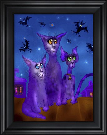 Framed Night Cats 3 Print