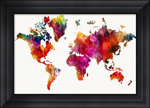 Framed World Map 1 Print