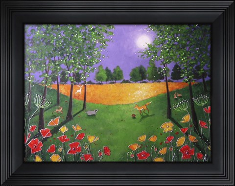 Framed Autumn Evening Poppies Print