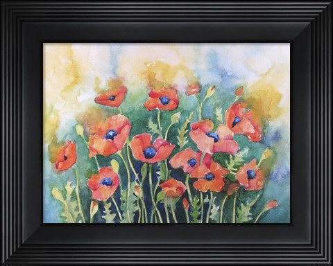 Framed Dancing Poppies Print