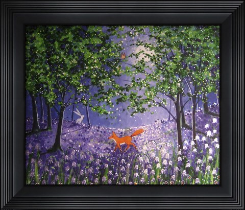 Framed Midnight In The Bluebell Wood Print