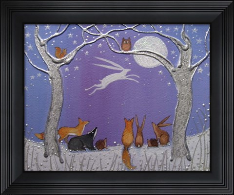 Framed Moon Hare Print