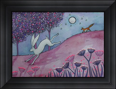 Framed Running Hare Print