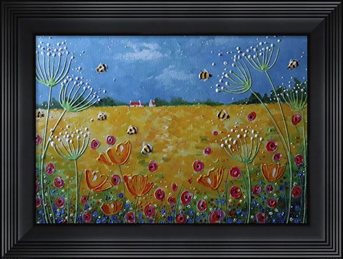 Framed Summer Bumblebees Print