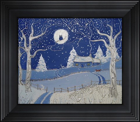 Framed Winter Cottage Print
