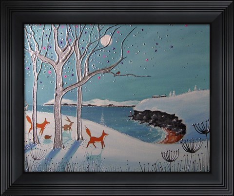 Framed Winter Foxes Print