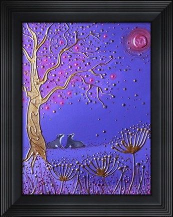 Framed Blood Moon Badgers Print