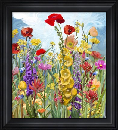 Framed Floral Fields 1 Print