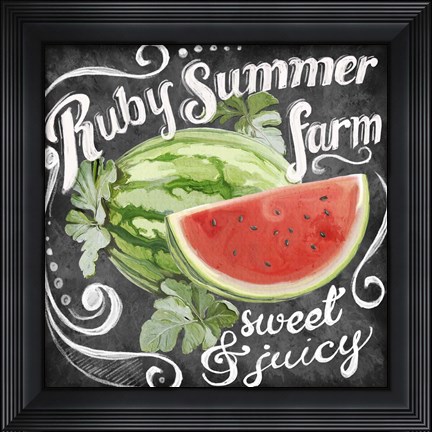 Framed Chalkboard Watermelon Print
