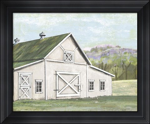 Framed Field Barn in Spring Print