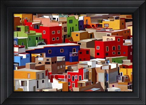 Framed Color town Print