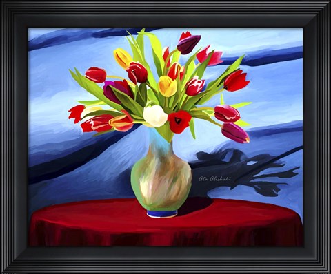 Framed Colorful Flowers Print