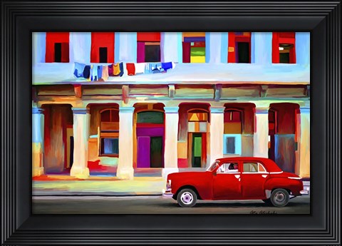 Framed Red Car Print