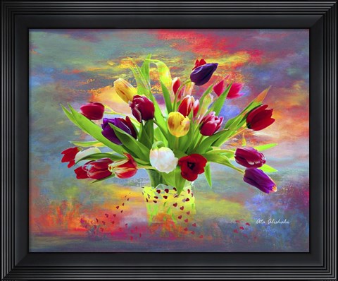 Framed Colorful Flowers Print