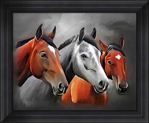 Framed Horses Portrait Print