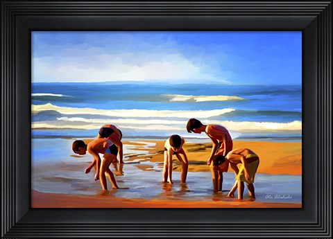Framed Kids At The Beach? Print