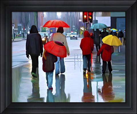 Framed Rainy Street Print