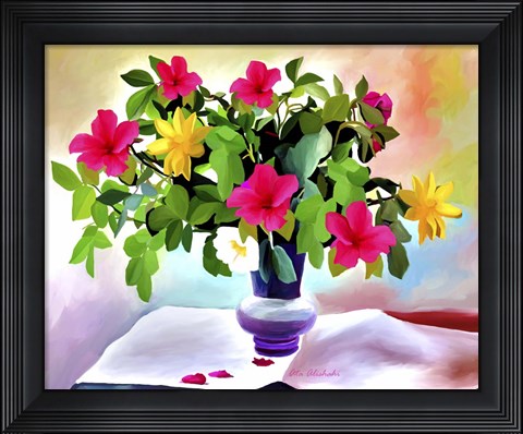 Framed Flowers Colors Print