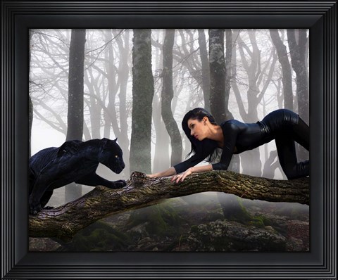 Framed Black Jaguar Print