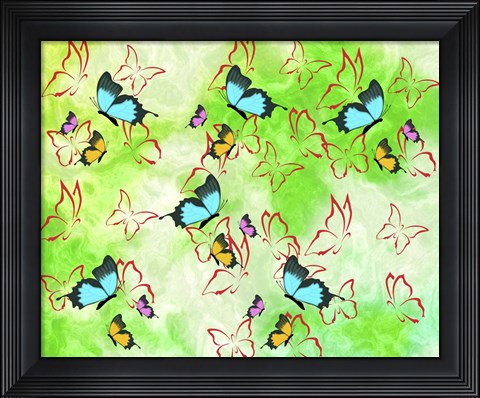 Framed Butterflies Print