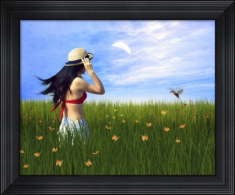 Framed Butterfly Girl Print