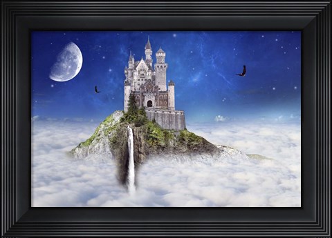 Framed Castel In Cloud Print