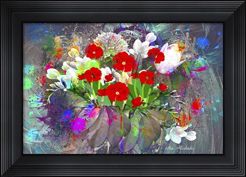 Framed Flowers Explosion Print