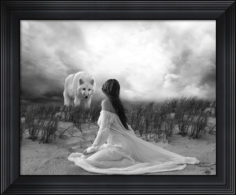 Framed White Wolf Print