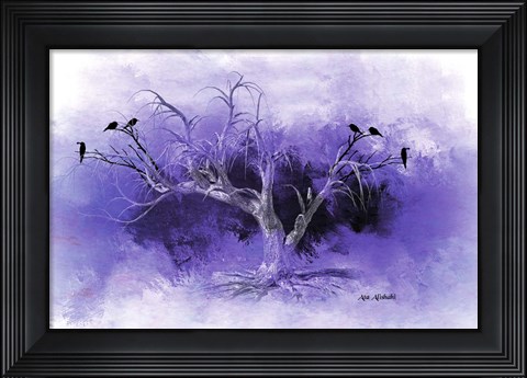 Framed Dead Tree And Black Birds Print