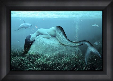 Framed Sleeping Mermaid Print