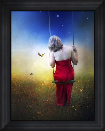 Framed Swing With Birds Print